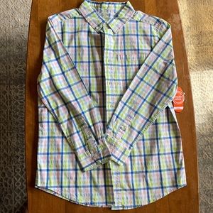 New Wonder Nation button show shirt, boys size 10-12 Husky